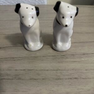 Vintage Antique  RCA Nipper Dog Salt Shakers